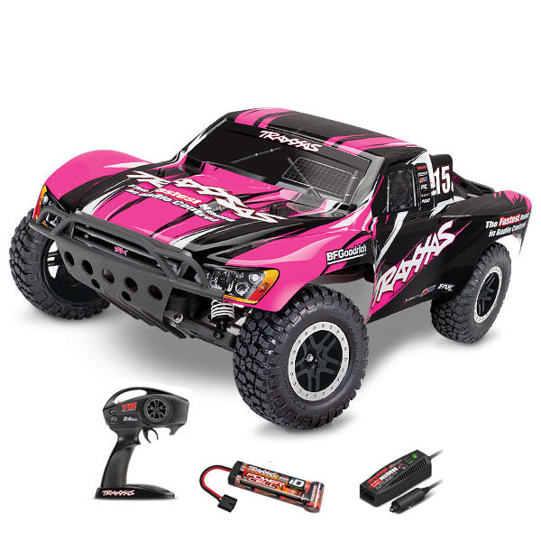 TRAXXAS Rustler Brushed 1:10 RC Voiture Miniature électrique Truggy à  Propulsion arrière (2WD) RTR 2,4 GHz