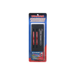 BIELLETTES AV / ARR ALU 7075-T6 ROUGE 88MM(2) + CHAPES(8) SLAYER PRO (5939R)
