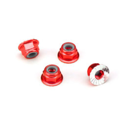 ECROUS NYLSTOP EPAULES 4MM ANODISES ROUGE (4) (1747A)