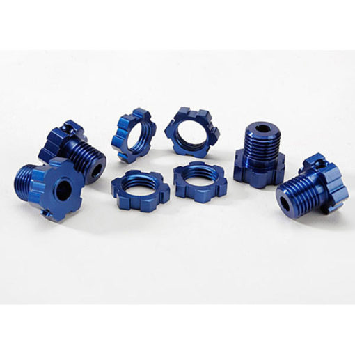 HEXAGONES DE ROUES ALU ANODISES BLEU + ECROUS DE ROUES ANODISES BLEU (5353X)