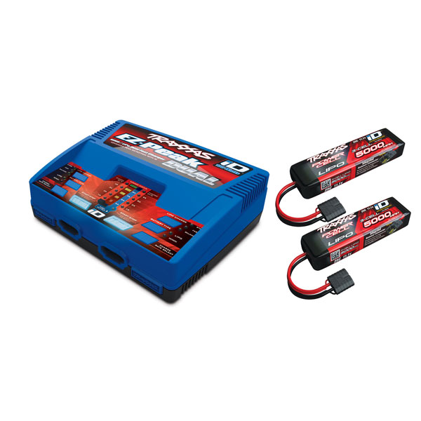 TRAXXAS PACK CHARGEUR 2972GX + 2 x LIPO 3S 5000MAH 2872X PRISE TRAXXAS - MRC