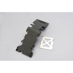 PLAQUE DE PROTECTION ARRIERE PLASTIQUE GRISE + PLAQUE ACIER (4938A)