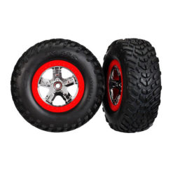 PNEUS + JANTES CHROME ROUGE BEADLOCK (2) (4WD F / R