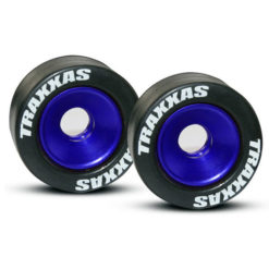 ROUES ALU ANODISEES BLEU POUR BARRE WHEELIE BAR (2) (5186A)
