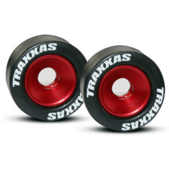 ROUES ALU ANODISEES ROUGE POUR BARRE WHEELIE BAR (2) (5186)