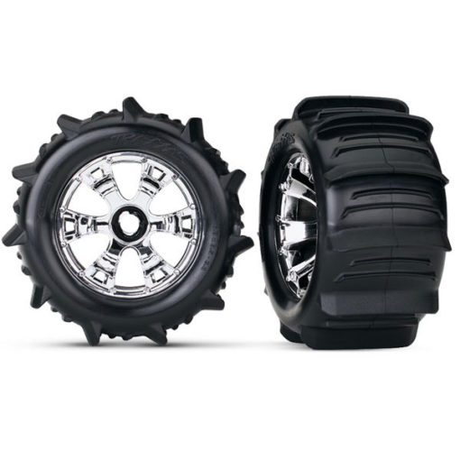 ROUES MONTEES COLLEES GEODE CHROMEES PNEUS PELLE (2) USE 5353X (5672)