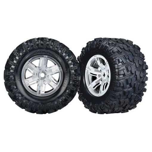 ROUES MONTEES COLLEES X-MAXX CHROMEE SATIN (2) (7772R)