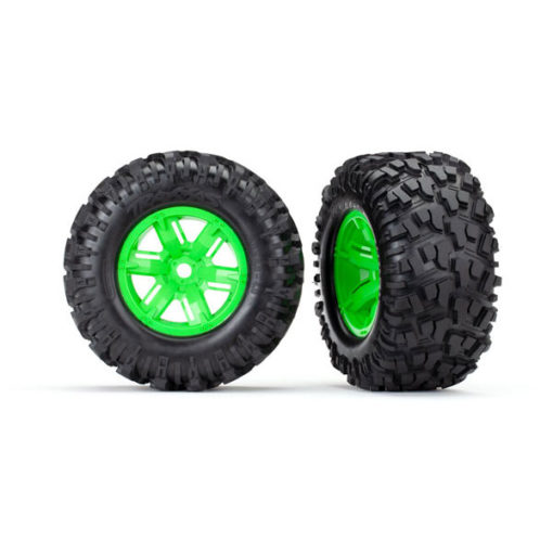 ROUES MONTEES COLLEES X-MAXX VERTES (2) (7772G)