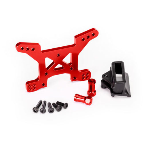 SUPPORT D'AMORTISSEURS AVANT ALU ANODISE ROUGE (6739R)