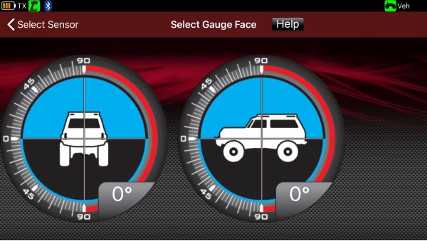 L'application Traxxas Link permet d'afficher des jauges inclinomètres