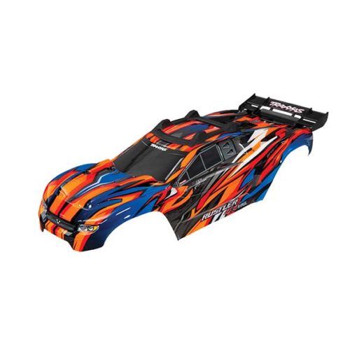 CARROSSERIE RUSTLER 4X4 VXL PEINTE ET DECOREE ORANGE (6717T)