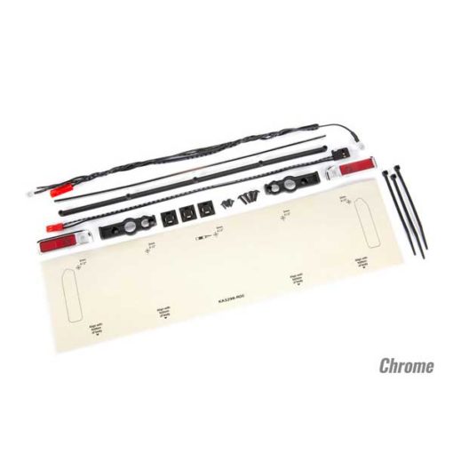 KIT FEUX ARRIERE ROUGE + ACCESSOIRES CHROME DRAG SLASH (9497R)