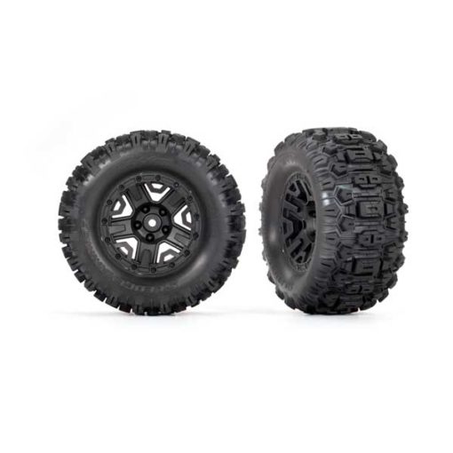 ROUES MONTEES COLLEES NOIRES SLEDGEHAMMER X2 (2WD) (3778)