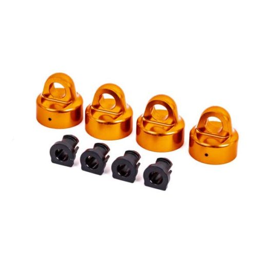 BOUCHONS D'AMORTISSEUR GT-MAXX ALU ANODISES ORANGE (X4) - SLEDGE (9664T)