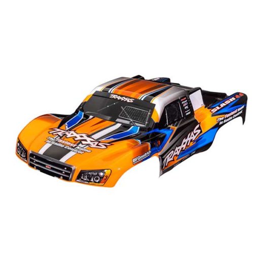 CARROSSERIE SLASH 4X4 ORANGE/BLEUE PEINTE ET DECOREE (6928T)