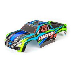 CARROSSERIE STAMPEDE 4X4 PEINTE ET DECOREE BLEUE (6729X)