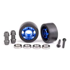ROUES ALU ANODISES BLEUES POUR WHEELIE BAR - X-MAXX (2) (7775X)