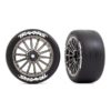 ROUES MONTEES COLLEES ARRIERES JANTES A RAYONS  CHROME NOIRES  2'' (9375R)
