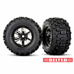 ROUES MONTEES COLLEES SLEDGEHAMMER X-MAXX CEINTURE CHROMEES NOIRES (2 (7871X)