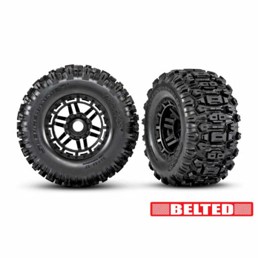 ROUES MONTEES COLLEES SLEDGEHAMMER MAXX CEINTURE NOIRES (2) (8979)